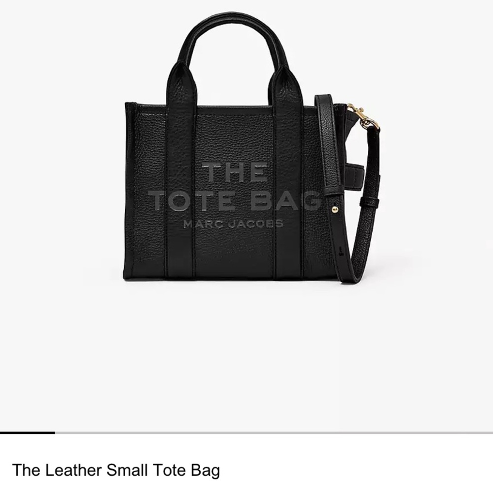 Marc Jacobs Black Leather Tote Bag Small